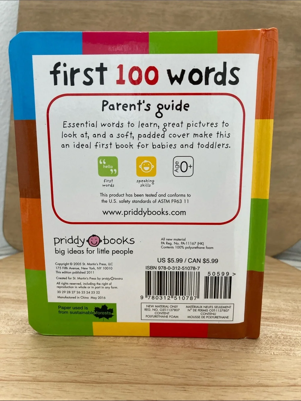 SALE! First 100 Words Board Book - Colorful Kids Learning Book